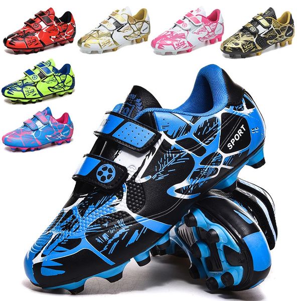 Crianças sapatos de futebol fgtf botas de futebol profissional chuteiras grama treinamento esporte calçados meninos ao ar livre futsal soocer botas 28-38 240103