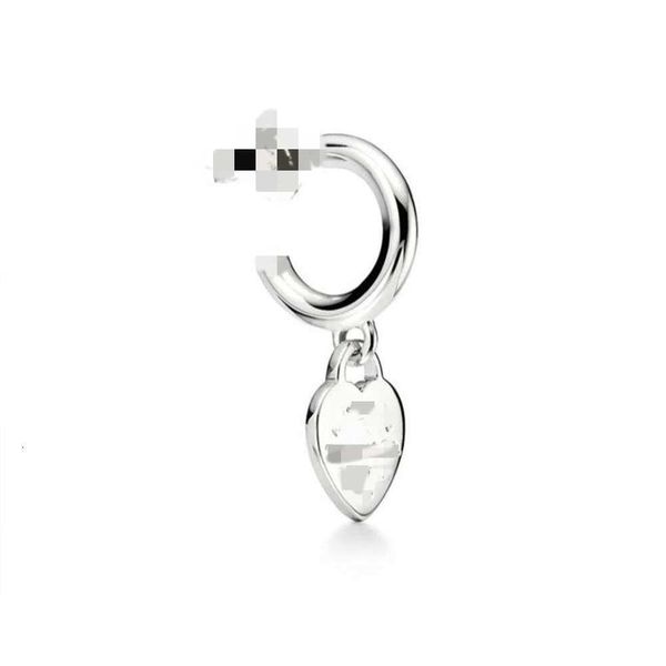 Designer 925 prata coração diamante coração tag pingente brincos precisão moda versátil brincos femininos