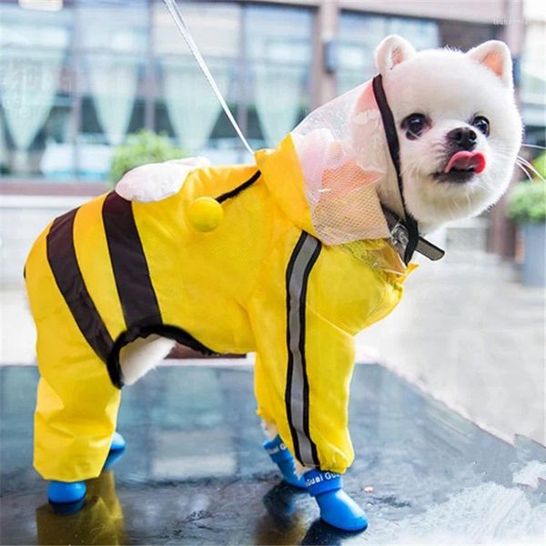 Fabrikant van hondenkleding Reflecterende regenjas voor huisdieren Waterdichte regenjassen met poncho-hoodie voor kleine, middelgrote en grote honden