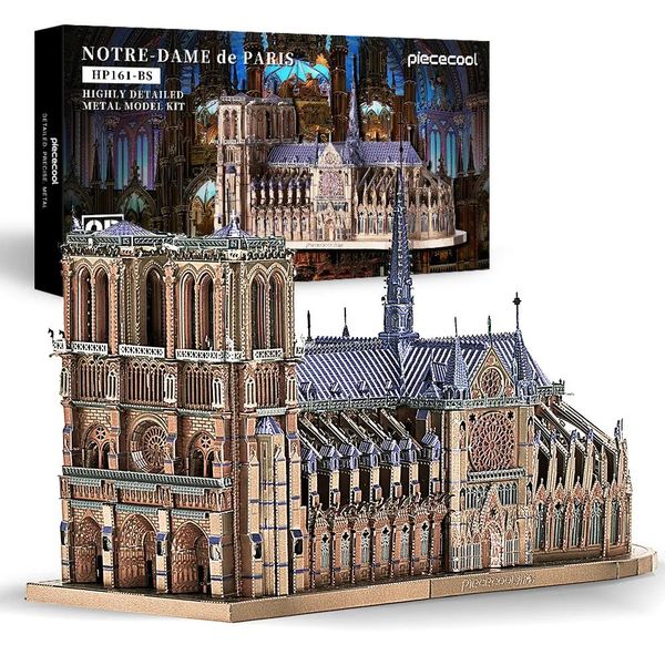 Головоломки 3D головоломки PiceCool 3D Металлическая головоломка DIY DIY Model Building Kit для собора Нотр -Дам в Париже для взрослых подарков на день рождения игрушки 23032