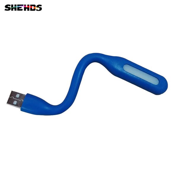 Helle 1,2 W kreative USB-LED-Lichtlampe mit blauem/grünem Gehäuse für Notebook-Computer. Flexible kleine USB-Plug-in-Tischlampe mit Metallhals