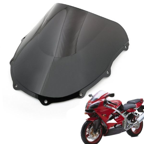 Para-brisa para motocicleta, preto transparente, bolha dupla, abs, para kawasaki ninja zx7r 1996-2003