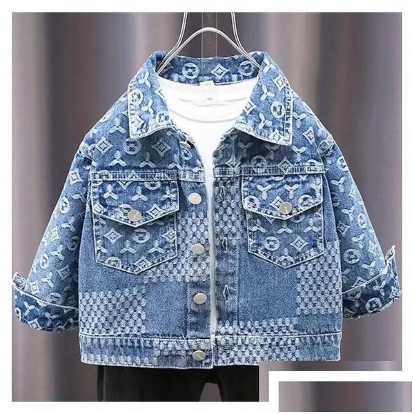 Jacken 2023L Kinder Designer Jeans Jacke Blau Baby Junge Mädchen Frühling Weiche Denim Kinder Mantel Drop Lieferung Mutterschaft Kleidung Outwear Dhjtw