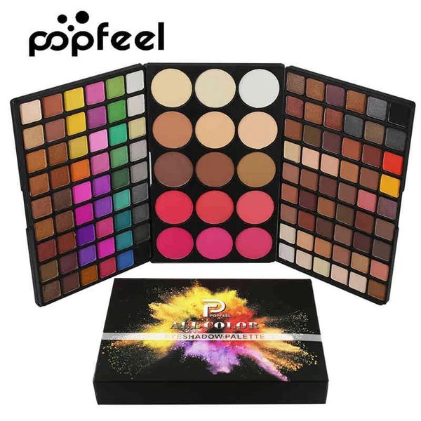 Shadow Popfeel 123 colori ombretto perlescente opaco ombretto blush fondotinta ombretto tavolozza trucco kit trucco 20 pz / lotto DHL