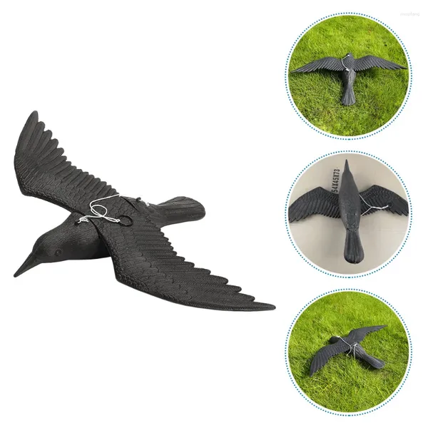 Decorações de jardim Pássaros Artificiais Corvo Figura Plástico Decoração Repeller Ferramenta Modelo Falso