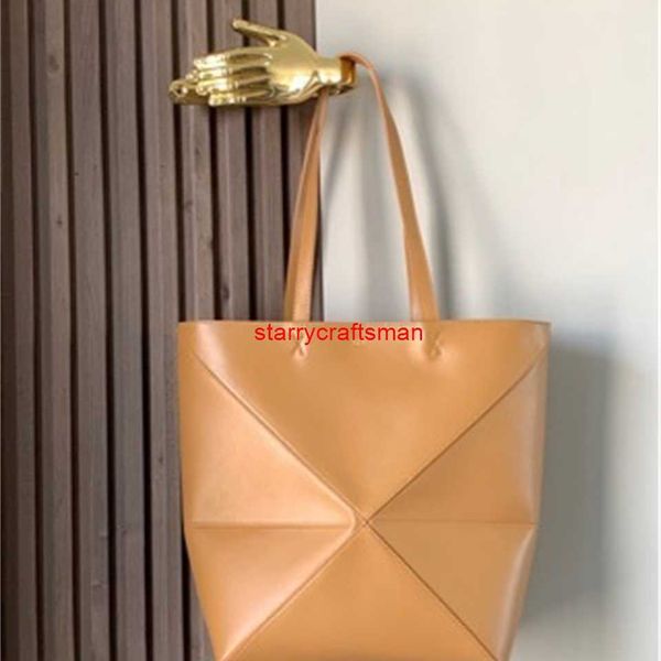 Loewies Puzzle Fold Tote Bag Bolsa feminina de couro l Yiwei Bolsa dobrável Bolsa grande Camada de cabeça cheia Couro liso de grande capacidade Bolsa para computador Bolsa de alta qualidade HBRE