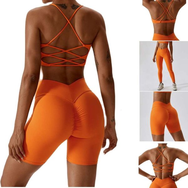 Lu Align Woman Roupa de cor sem costura Ginástica feminina Conjunto de fitness sutiã Tampo top