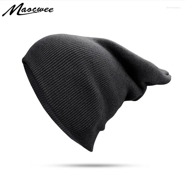 Berets Männer Frauen Unisex Gestrickte Beanie Hut Herbst Winter Caps Für Dame Solide Acryl Baumwolle Weiche Warme Häkeln Schädel Maske kappe