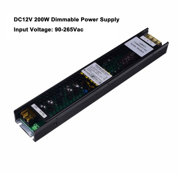 Iluminação Sunway Driver de luz LED de tira LED 010V Triac Supply Supply Power Supply 75W 100W AC 90V265V para DC 12V Switching POW6227610
