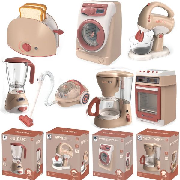 Mini bambini Elettrodomestici Cucina Giocattoli Giochi di finzione Lavatrice Aspirapolvere Giocattolo Tostapane Fornello Ragazze Ragazzi 240104