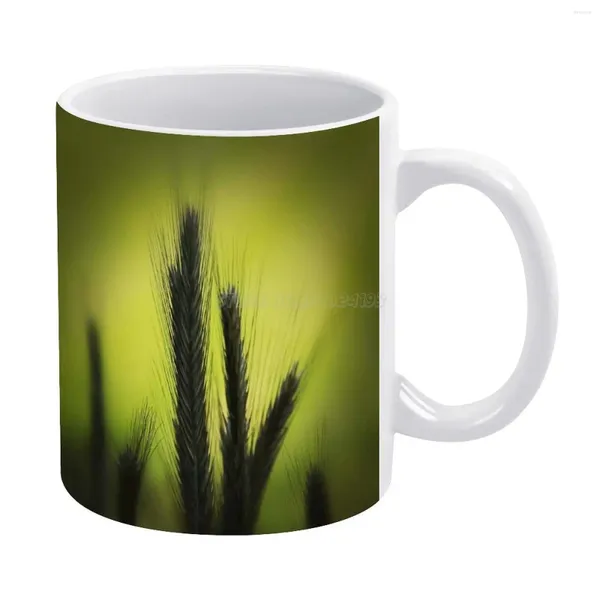 Canecas La Luz Caneca Branca Personalizado Impresso Engraçado Copo de Chá Presente Personalizado Café Paisagem Trigo Natureza Orelha Campos Rural Verão Místico