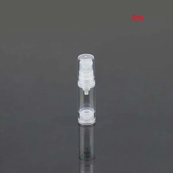 Bottiglie di stoccaggio Mini bottiglia airless pulita da 5 ml per lozione in plastica sottovuoto con pompa da 5 g piccola ricaricabile