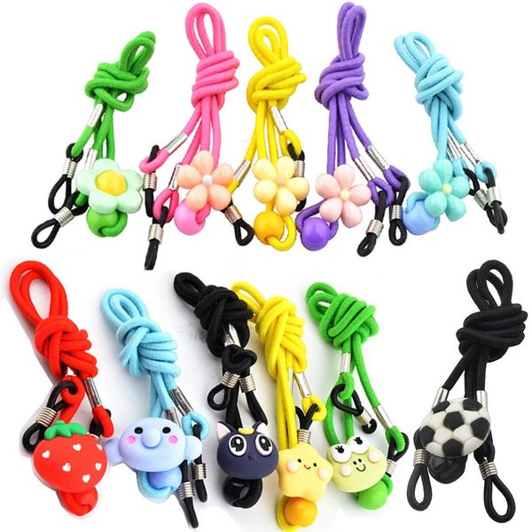 20 PCS Elástico Crianças Óculos de Sol de Nylon cabo com botão ajustável Colorido Anti Slip criança Óculos Strap Cordão de Pescoço Atacado 240103