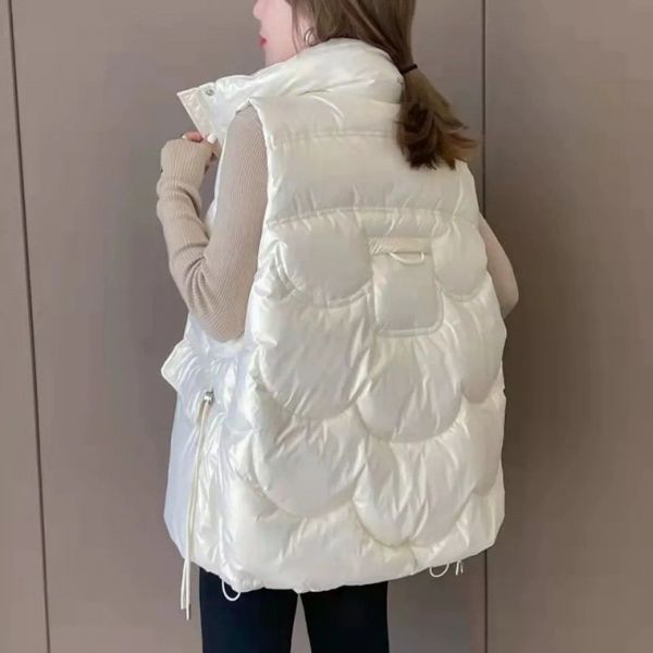 2024 Nuovo Giù Gilet di cotone Donna Autunno Inverno Breve Allentato Casual Gilet Donna Moda Giacca senza maniche di grandi dimensioni Top Grossista 1372