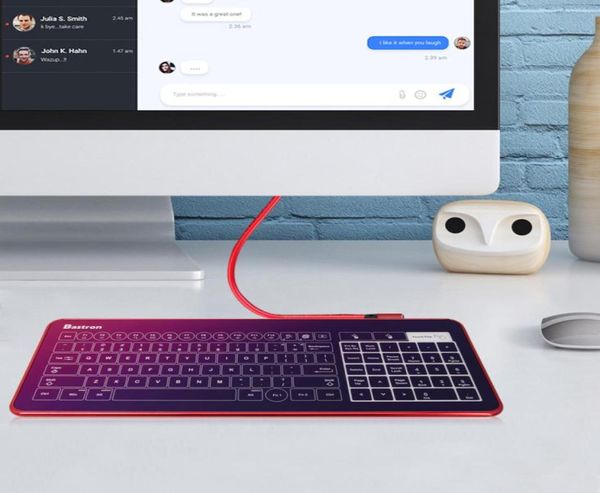 Проводная сенсорная USB-клавиатура Health Glass с функцией коврика для мыши для ПК, компьютера, смартфона, планшета, клавиатуры, водонепроницаемая поверхность8493715