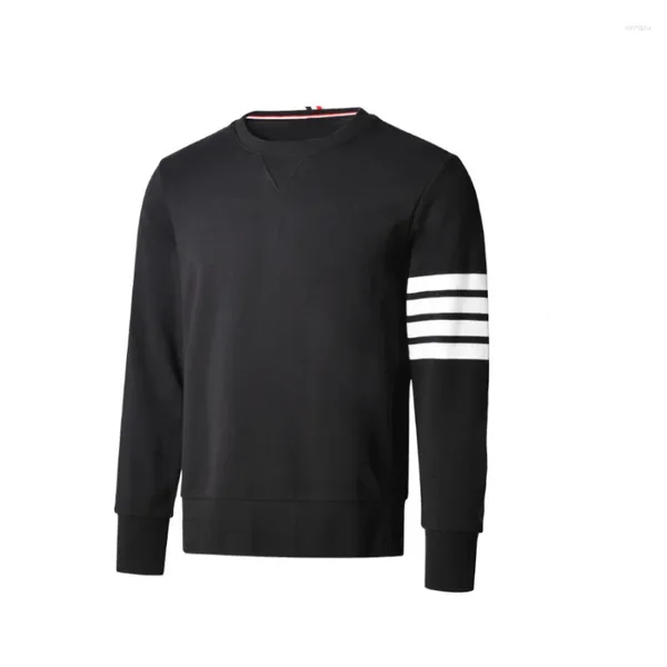 Erkek Hoodies Sweatshirt Bahar Kış Moda Marka Pamuk Pamuk 4-Bar Stripe Jersey Sakiller Donanma Gri Sweatshirt