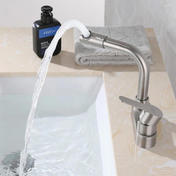 Rubinetti per lavandino del bagno 1pc Rubinetto per lavabo in acciaio inossidabile Rubinetto freddo e 2 fori Miscelatore monocomando Accessori di ricambio