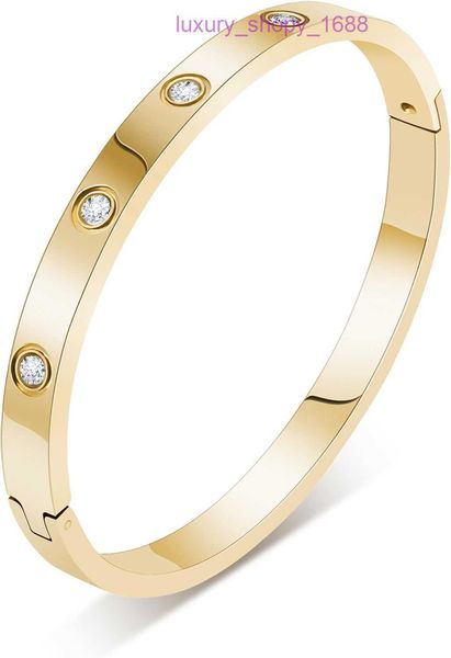 Carro Tiress Pulseira Mulheres Moda Amor 18K Banhado A Ouro Aço Inoxidável Oval Quadrado Cristal Zircão Jóias Festa de Casamento Dias Dos Namorados Tem Caixa Original