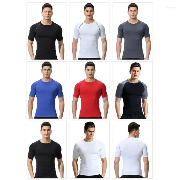 Active Shirts Fitness Wear Herren Sommer Hochelastisches, atmungsaktives, schnell trocknendes T-Shirt Outdoor Sweat Basketball Running Kurzarm