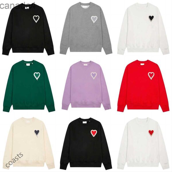 Männer und Frauen Designerin Paris Amis Hoodie Klassische Stickerei Love Pullover Kleid runde Nacken Solid Farbe langhältiger Pulloverliebhaber Freizeitmantel FF 0WH7