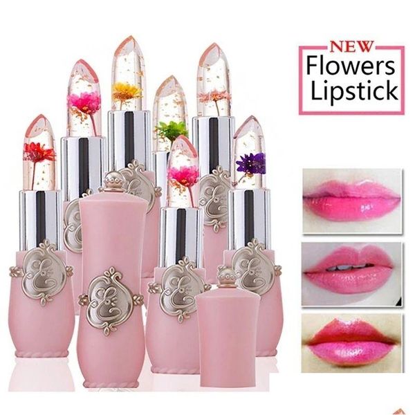 Rossetto idratante Lucidalabbra Gelatina trasparente Fiore Temperatura Cambia colore Impermeabile Trucco Balsamo Goccia Consegna Salute Bellezza L Dhn3H