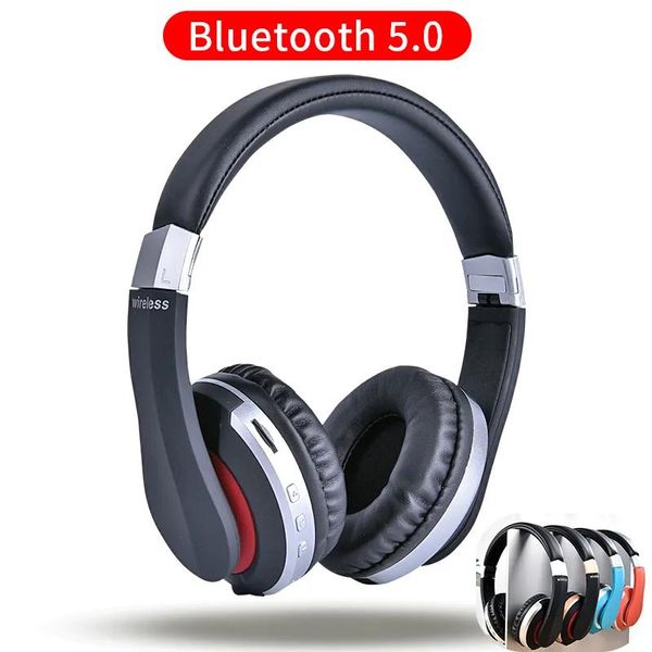 Auricolari Cuffie Bluetooth 5.0 Cuffie pieghevoli wireless sopra l'orecchio con microfono Suono HiFi Bassi profondi e cuscinetti proteici con memoria morbida