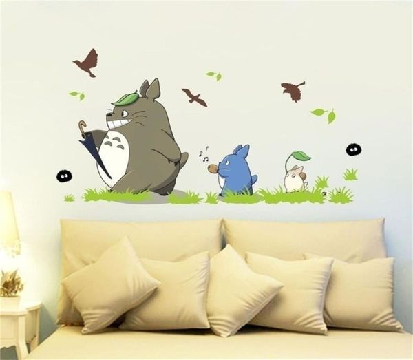 Simpatico cartone animato Totoro Adesivi murali Casa Soggiorno Impermeabile Decalcomanie rimovibili Bambini Nursery Room Decorazione Carta da parati 2012018280379