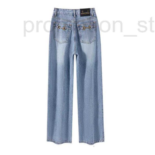 Damen-Jeans, Designer-Designer-Jeans, blau gewaschen, weites Bein, hohe Taille, für Damen, Frühlingsneu, schweres Handwerk, Nanyou High-End-Bodenwischhose, HFF5 5IQY