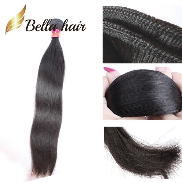 Bella Top Quality 11A Brasiliani RAW Capelli Umani Vergini Fasci Lisci Non Trasformati Spessi Pieni 1pc Estensioni del tessuto dei capelli possono tinti t1149814