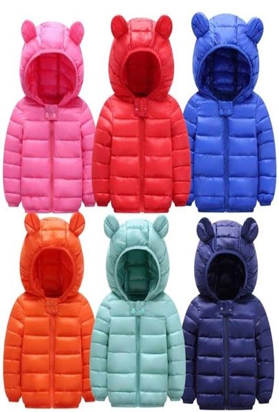 Wintermode Schneejacke Kinder Jungen Mädchen Kleidung Langarm mit Ohren Kapuze winddicht dünn Stil Entendaunenmäntel 2110215044950