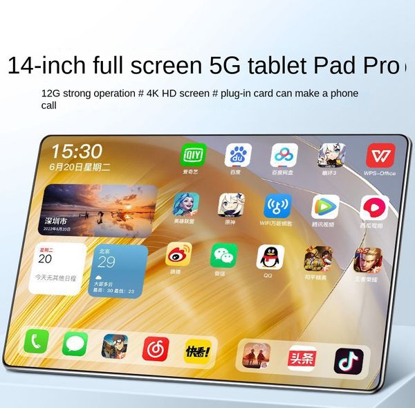 2024 novo tablet tela cheia 14 jogos escritório 5g todos netcom estudante almofada classe on-line uma peça dropshipping