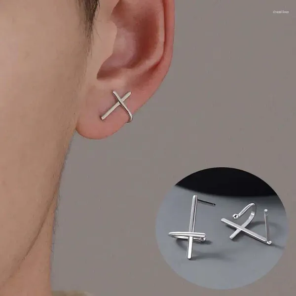 Ohrstecker Unisex Trend Line Cross Für Frauen Männer Gothic Punk Hip Hop Weiblich Piercing Baumeln Party Schmuck