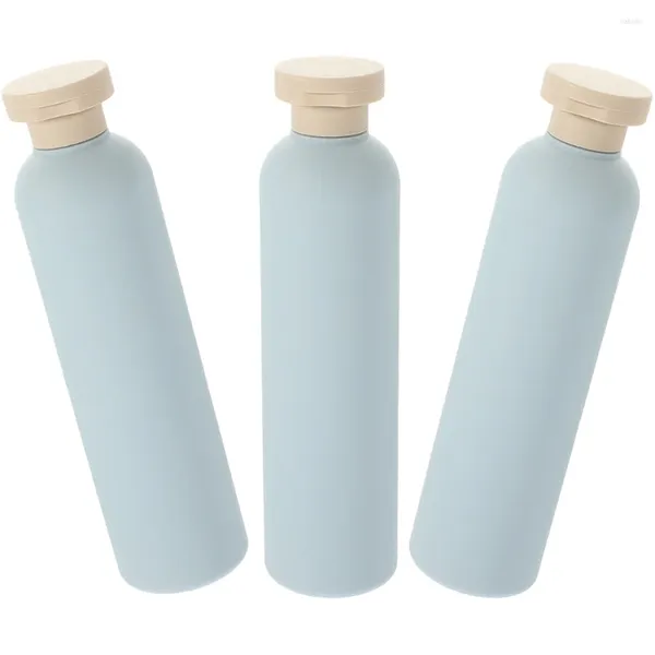 Garrafas de armazenamento 3 pcs luz azul flip-top garrafa de loção 260ml chuveiro gel shampoo plástico viagem