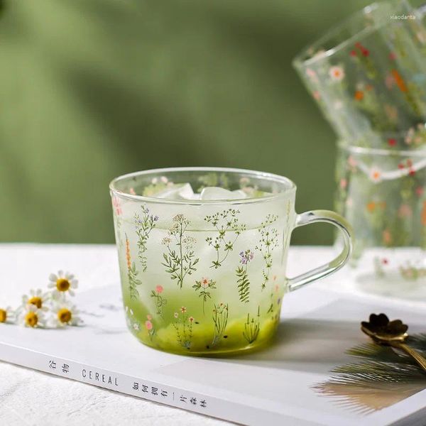 Bicchieri da vino Tazza in vetro borosilicato alto Piccolo valore fresco Tazza d'acqua graduata di grande capacità Colazione Caffè al latte