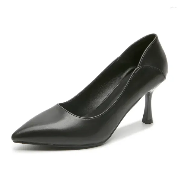 Модельные туфли, маленький размер 31–43, женские черные туфли на высоком каблуке, женские туфли-лодочки на тонком каблуке, женские туфли-лодочки на шпильке