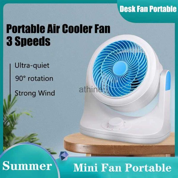 Elektrik Fanları Mini Fan Taşınabilir Hava Soğutucu Masaüstü Fanları Ultra Şerif Yaratıcı Ofis Yatak Odası Elektrikli 3 Hızlar Rüzgar 220V 32W İngiltere/ABD Fişi FS08 YQ240104