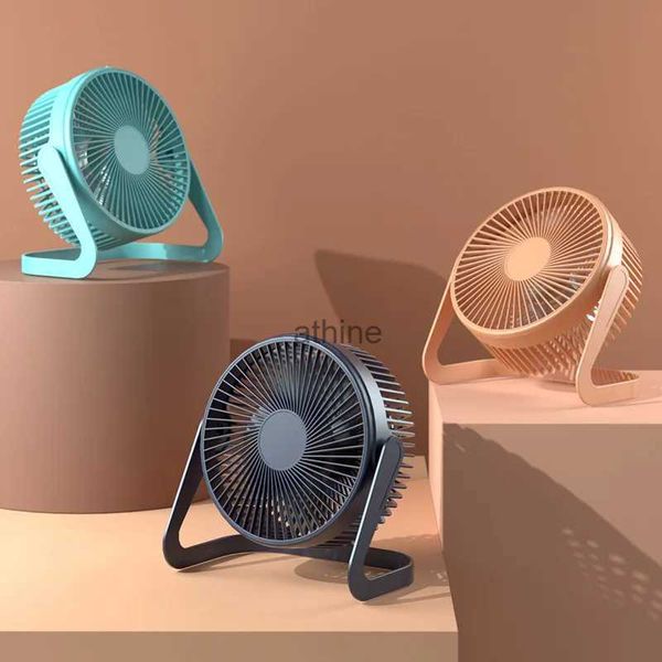 Elektrik Fanları Yeni 5 inç USB Masaüstü Fan Dönen Mini Ayarlanabilir Taşınabilir Elektrik Fanı Yaz Sessiz Hava Soğutucu Ev Ofisi YQ240104