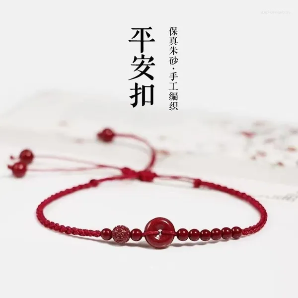 Braccialetti con ciondoli Intrecciati a mano Cavigliera in corda rossa cinabro viola naturale Piede da donna con chiusura di sicurezza Perline fortunate Regalo ideale per gli amici