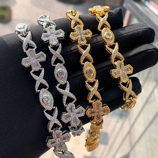 Nuovo arrivo Croce Infinito Collana Collana a catena cubana per uomo Donna Iced Out Bling Argento placcato Cubic Zirconia Lucky Eye Fascino Gioielli Hip Hop