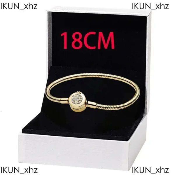 Funkelnde goldene Charm-Armbänder für Pandoras Crown O Schlangenketten-Armband-Set, Designer-Schmuck für Frauen, Hochzeit, Pandoras-Armband 388