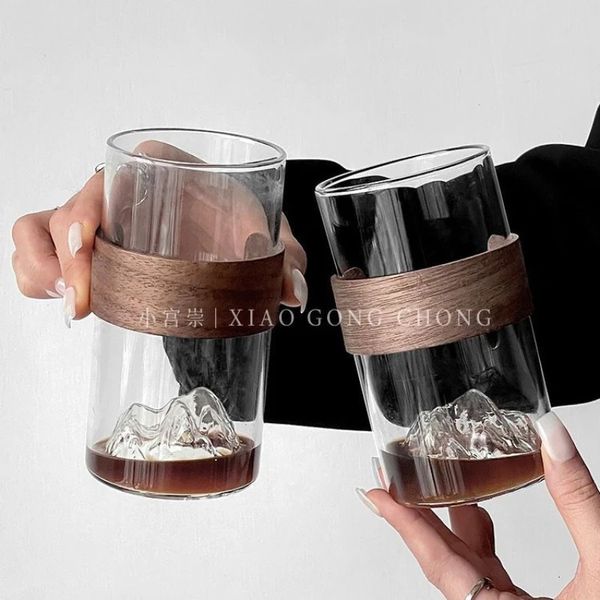 Tazza da tè Monte Fuji in vetro in stile giapponese retrò etnico resistente alle alte temperature, tazza da tè per la casa, tazza da neve, montagna, tazza da caffè 240104