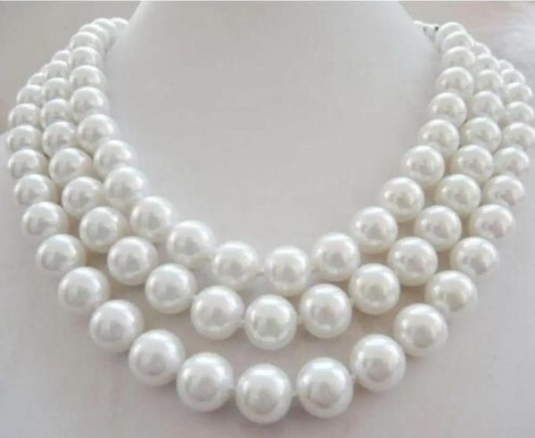 Halsketten Schmuck Perlenkette 10mm AAA weiße Südseeperle Muschelperlen Halskette 48