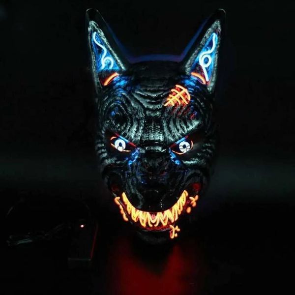 Maschere maschera da lupo animale spaventoso a led maschera per uomo festival festival cosplay halloween costume da mascherare feste carnival hkd230810