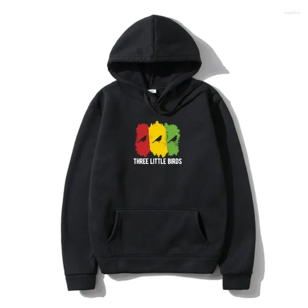 Herren Hoodies Three Little Birds Rasta Jamaica Chill Fleeceted Cottonpoly Hoodie Männer Bedruckte Baumwolle Rundhalsausschnitt Lustiger lässiger Frühlingssweat