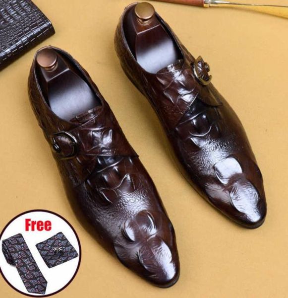 Phenkang sapatos formais masculinos de couro genuíno sapatos de boi para homens vestido preto sapatos de casamento cadarços brogues de couro 2106246520107