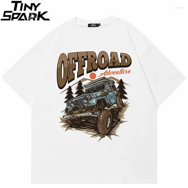 T-shirt da uomo 2024 T-shirt da uomo Off Road Cartoon Graphic Shirt unisex streetwear casual maglietta di cotone bianco supera i t Y2K abbigliamento pantaloni a vita bassa