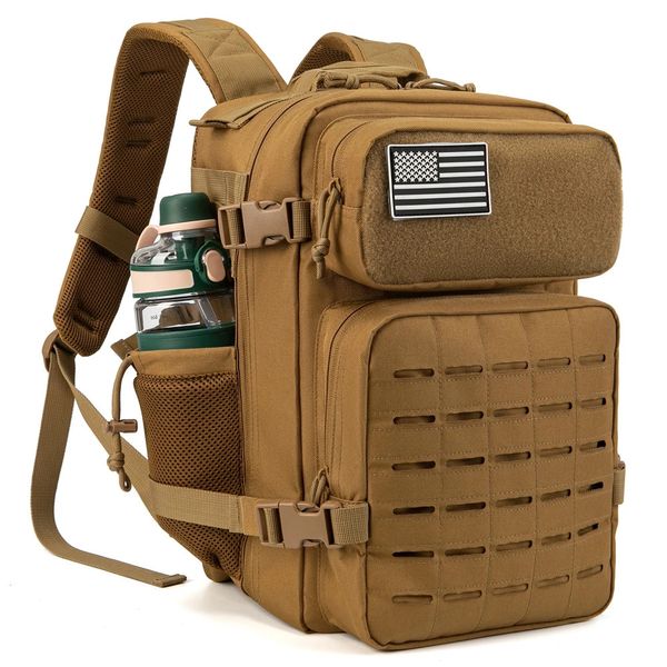 Qt qy 25l militar tático mochila saco do exército molle ginásio para mulheres edc caminhadas ao ar livre mochila bruxa garrafa titular 240104