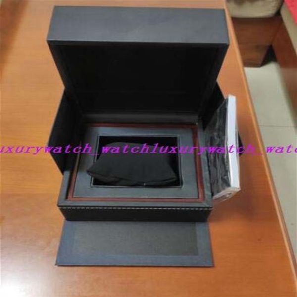 Super qualidade superior relógio de luxo preto caixa original papéis embalagem de presente dos homens caixas de madeira relógios caixas de couro para relógio box271w