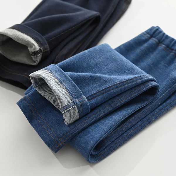 Leggings jeans per bambini Pantaloni in denim lavorato a maglia per bambini Primavera Autunno Collant morbidi per bambina 90 * 160 cm 240103
