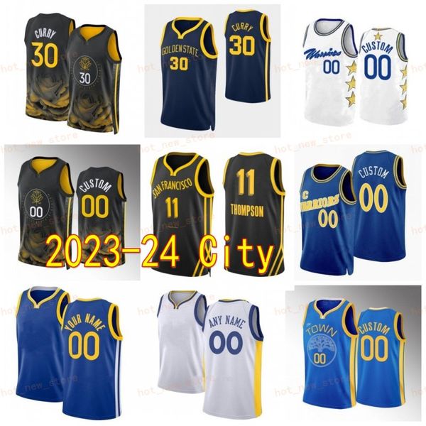 Uomo Donna City Basket Andrew Wiggins Maglia 22 Stephen Curry 30 Chris Paul 3 Klay Thompson 11 Draymond Green 23 Kevon Looney 5 Icon Nero Blu Bianco Giallo